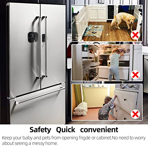 Заклучување на фрижидер PTMYXIN A PACK - Заклучување на фрижидер за комбинирани тешки страни, заклучување на доказ за дете/бебе за ормани, плакари, фиоки, прозорец и повеќ?