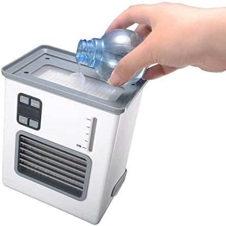 Мини вентилатор преносен, 3 брзини нем преносен AC 2-8H мини климатик со USB биро за ладење вентилатор тивок личен ладилник за воздух за дома,