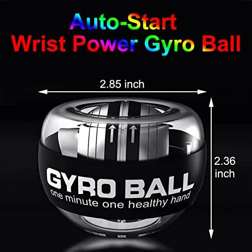 Bestshaoying Auto-Start Power Gyro Ball, Metal Center Center, само-ламичен рачен зглоб на рачен зглоб тренер и засилување за вежбање
