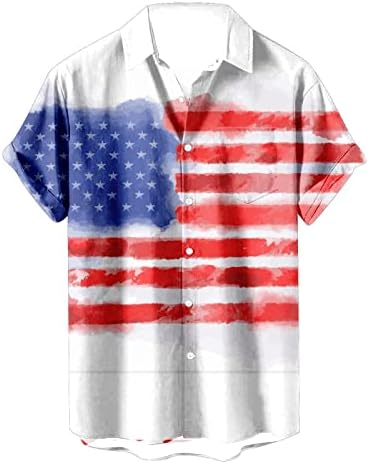 2023 година Нови машко знаме Патриотски кошули за мажи 4 -ти јули за кратки ракави за мажите, се потсмеваат на вратот, поставен долго