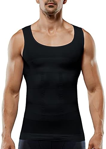 Машка кошула за компресија кошула без ракави за слабеење на тенџере со стомак на стомак, абдомен, абдомен, непречена облека за абдомен
