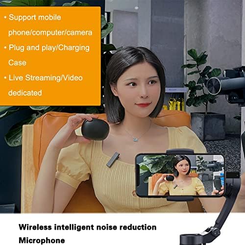 W Winbridge безжичен лавалиер микрофон, микрофон со Bluetooth Lapel, клип на микрофон за паметни телефони и лаптопи со Android,