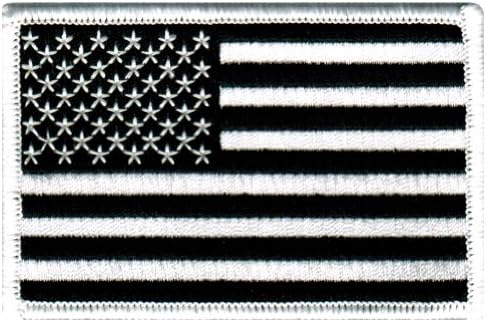 Американско знаме извезено лепенка Обратно црни Соединетите држави ја покорија војската