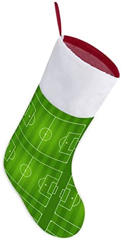 Фудбалско поле Божиќни чорапи за порибување со кадифен камин виси за декор за домашно дрво