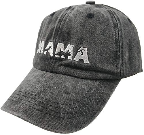 Женска бејзбол капа извезена диносаурус мама мама гроздобер потресена тато капа црна