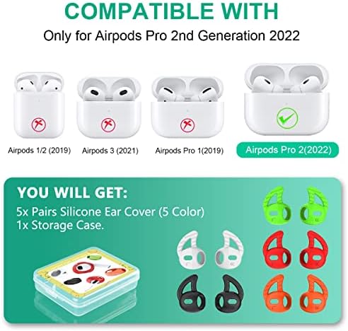 [5 пара] Силиконски куки за уво за AirPods Pro 2, Artipods AirPods AirPods Pro 2 компатибилни со AirPods Pro 2 -та генерација - не се