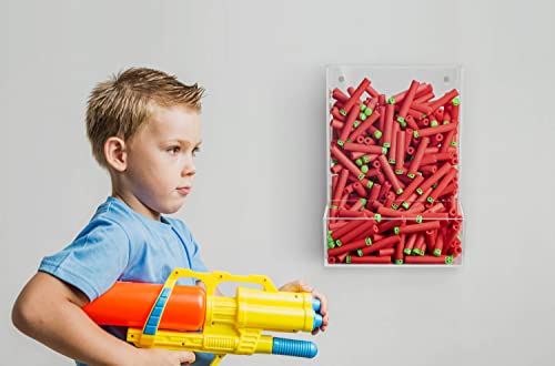 Едноставно замислете Диспензер За Играчки Со Акрилен Ѕид, Висечки Организатор И Корпа за Складирање За Детска Игротека - Чист Држач За Блокови,