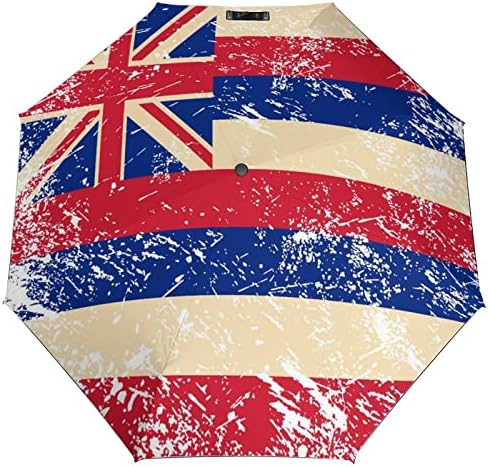 Државно Знаме На Хаваи 3 Пати Автоматско Отворање Затворање На Анти-УВ Чадор За Патување Чадор Преносни Летни Чадори