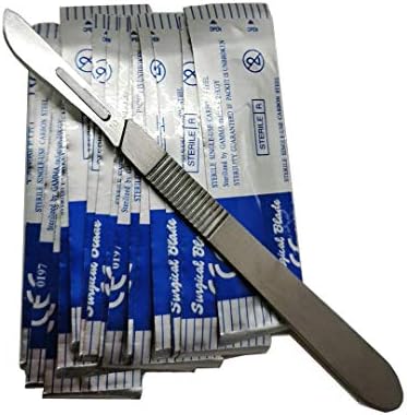 Моделакратна алатка за хоби ножеви поставени со број 10 и 23 стерилни сечила на скалпел за сечење материјали за хартија од кожа, DIY уметност,