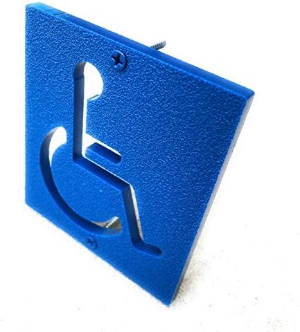 Знак за паркирање на хендикеп, мала дискретна постепена инвалидска количка АДА Плакета 3,5 ”x 4” завртки вклучени