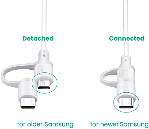 USB Кабел ЗА Galaxy, Android Телефонски Таблет Компатибилен Со Samsung Амазон Поттикне Оган-Тип-Ц Микро-USB Полнач и Податоци, 6 стапки