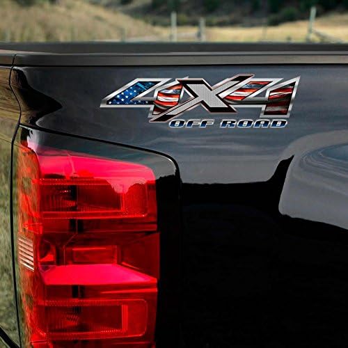Американско Знаме 4х4 Сет Налепници За Камиони Силверадо Сиера Сад Патриот