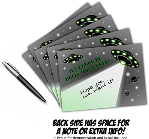 Покани За Вонземјани На Џипси Џејд-Големи 5 х 7 Вонземјани Покани - 15 Покани + 15 Зелени Пликови + 15 Забава! Вклучени Налепници!