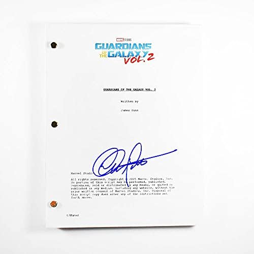 Скриптата на Крис Прат Лорд Чувари на Галакси Вол 2 потпиша автограмирана автентична „ГА“ COA
