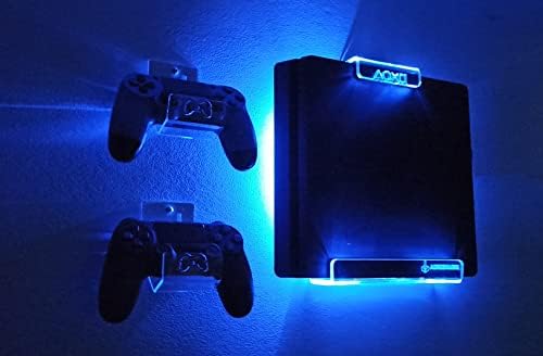 Mountидно монтирање за PlayStation 4 PS4 со повеќебоен LED комплет за осветлување + 2 Контрола монтажа