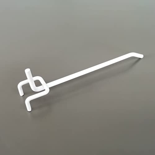 FifturedIsplays® 10 пакет 6 инчи Peg Hook Pegboard Hook Pegwall Hook Wire Slatwall Hook Metal Peg Hook Metal Gridwall Hook 10308-2-White