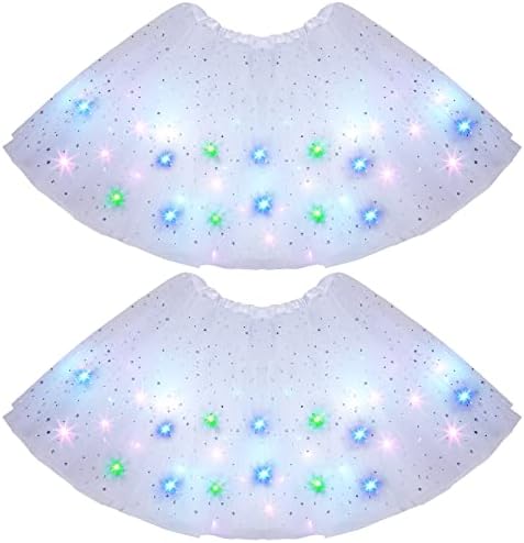 2 пакувања LED TUTU SCRIND 3 Layered Tutus For Women Girls Light Up Star 80's Tulle Tutu Scirt Party Carnival Carnival костум