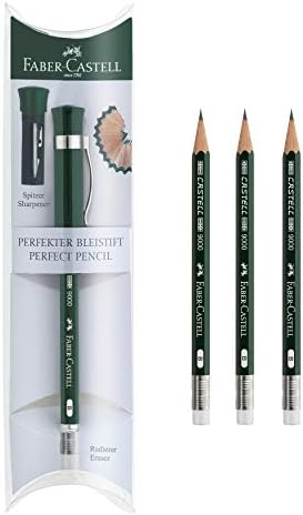 Faber -Castell Perfect Pencil Castell 9000 и 3 пребројување на моливчиња - 2 Олово молив, острилка и молив за молив