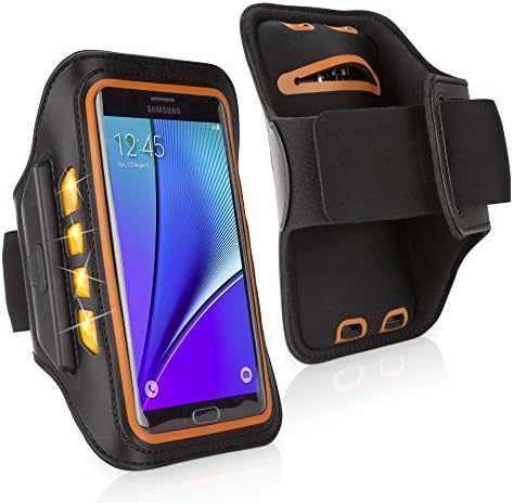 Case Boxwave Case for Galaxy S6 Edge - Jogbrite Sports Armband, Shight Sigulity Security Light LED тркачи на тркачи - Задебелен портокал