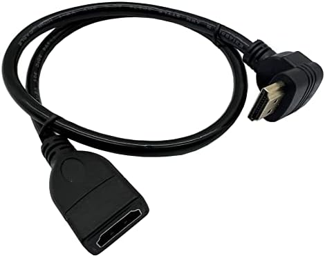 Хаокијанг HDMI Продолжен Кабел, 90 Степен Агол Со Голема Брзина HDMI Машки До Женски Адаптер Позлатен HDMI Продолжен Кабел За Телевизори, Лаптопи-50CM