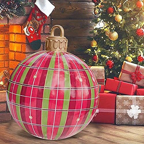 Линкокс гигант Божиќ ПВЦ на надувување топка на отворено Божиќни украси 23,6 инчи разнесени топки декор Божиќ