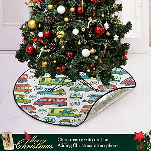Цртано новогодишно дрво Мат водоотпорно дрво Стенд сад со мат тепих под додаток за елка за заштита од подот