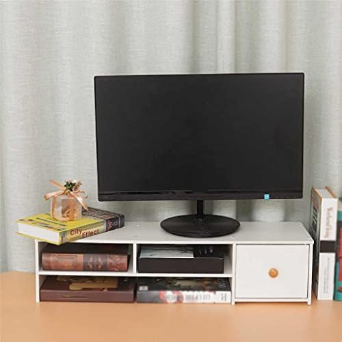 UXZDX CUJUX Компјутер монитор Ризер биро за табела ТВ штанд полица лаптоп фиока за домашна канцеларија монитор на држачот на екранот
