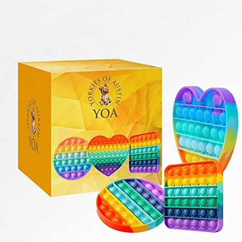YOA 3PC Push Pop Bubble Fidget сензорна играчка, играчки за олеснување на стресот Пакет за деца и возрасни виножито Push Pop Bubble