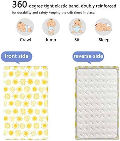 Расадник тематски опремени мини чаршафи, преносни мини креветчиња со меки и кревети за кревање - бебиња за момчиња, 24 „x38“, сенф