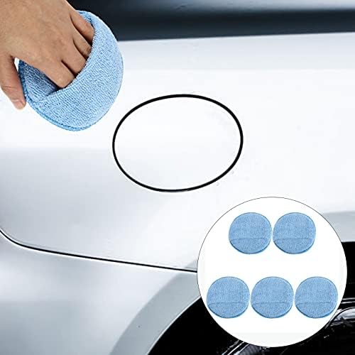 Doitool сини сунѓери 5 парчиња восок за восок Апликаторски влошки за микрофибер восок апликатор ултра-меки автомобили Восок апликатор за чистење