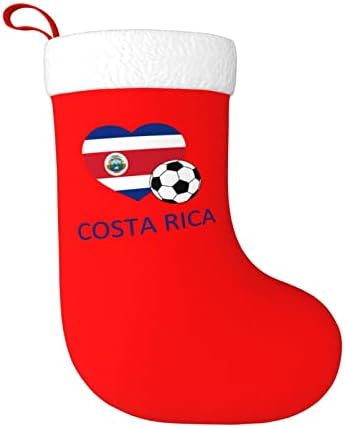 Cutedwarf Love Costa Rica Soccer Cristma Codrings Божиќни украси на дрво Божиќни чорапи за Божиќни празнични забави подароци 18-инчи