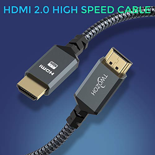 Twozoh 4k HDMI Кабел 3.3 FT, Со Голема Брзина 60HZ 18GBPS Плетенка HDMI НА HDMI Кабел Компатибилен СО PS5, PS4, КОМПЈУТЕР, Монитор,