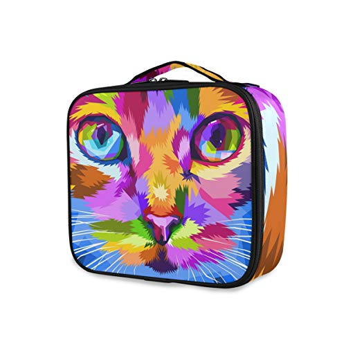 Алаза Шарени Мачка Лице Професионални Козметички Шминка Торба Организатор Шминка Кутии