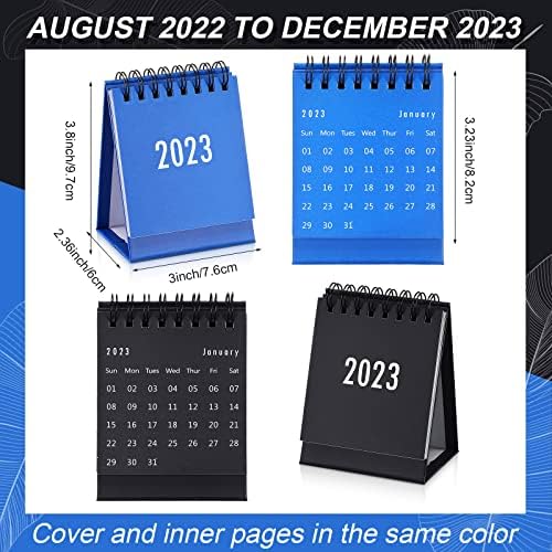 2 Парчиња Мини Биро Календар 2022-2023 Август 2022-Декември 2023 Мал Десктоп Стоечки Календар Дневен Распоред Хартија Канцеларија