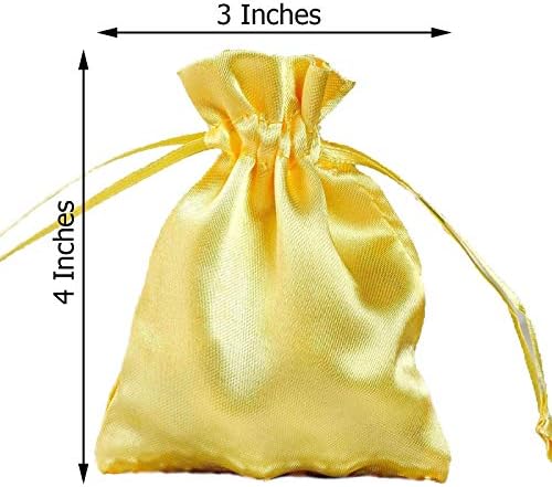 Балса круг 60 парчиња 3х4-Инчни Златни Сатенски Врвки За Влечење-Свадбената Веселба Фаворизира Торбичка За Накит Торби За Подароци