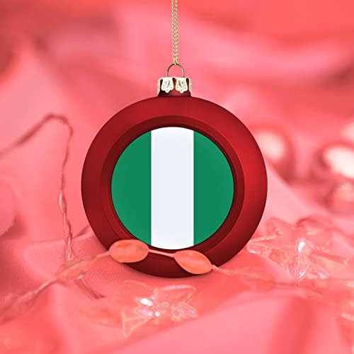 Орнаменти на Нигерија топка, Нации на знамето на народите, божиќна топка украс, пластични украси на знамето на Нигерија за новогодишна