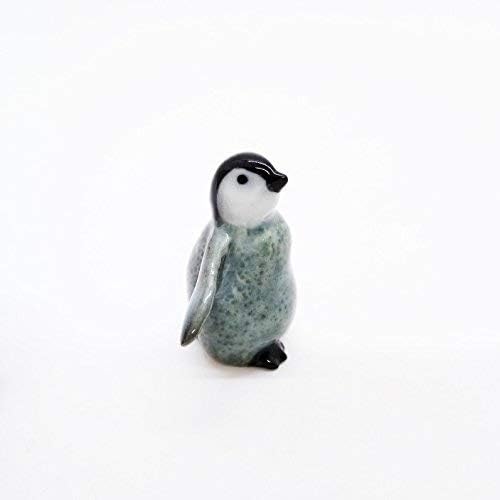 Witnystore 1¼ Мала бебешка пингвин фигура керамика - колекционерска реплика на животинска реплика Грнчарска уметност - Птица минијатурна