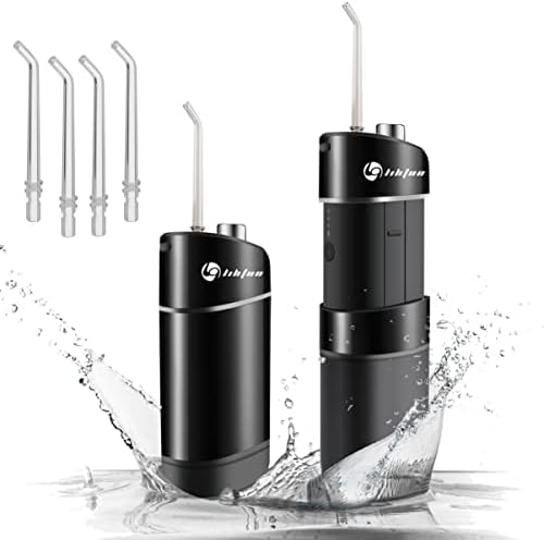 Лихтун преносна вода Flosser IPX7 Водоотпорен безжичен конец за полнење вода за чистење на забите ， 3 режими, 4 совети за млаз,