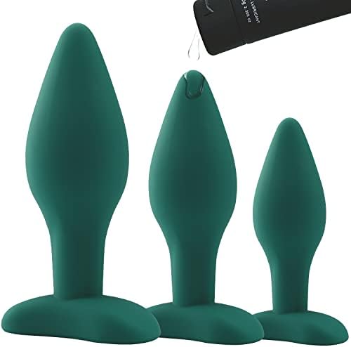 Анален приклучок секс играчки 3 парчиња приклучок за задникот за возрасни играчки Анален тренер поставен за почетници, силиконски анален