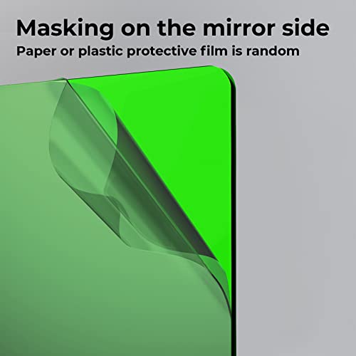 Зелено огледало акрилни чаршафи, 12 x 12 непроaирен сјајно огледало пластичен лим со дебелина од 1/8 инчи, 5-парчиња цврсти затемнети