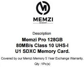 MEMZI PRO 128gb Класа 10 80MB/s Sdxc Мемориска Картичка За Никон Coolpix A1000, P1000, B700, B600, B500, W300, W150, W100 Дигитални Камери