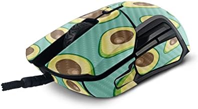 MOINYSKINS јаглеродни влакна кожа компатибилна со Steelseries Rival 5 Gaming Mouse - Seafoam Avocados | Заштитна, издржлива завршница