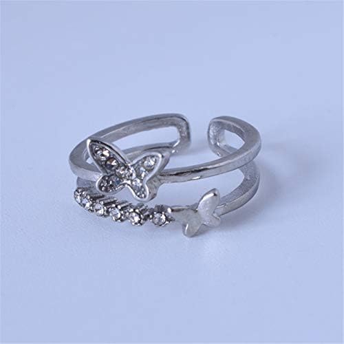 2023 Нов сребрен трендовски прилагодлив легура моден прстен дами Отворени прстени за момчиња аниме