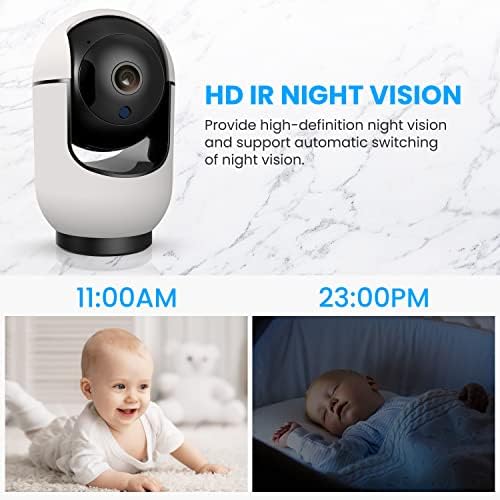 Безжична безбедносна камера, IP камера 1080p HD, WiFi Home Indoor Camera за бебе/ПЕТ/дадилка, 2 -Way Audio Night Vision, компатибилен