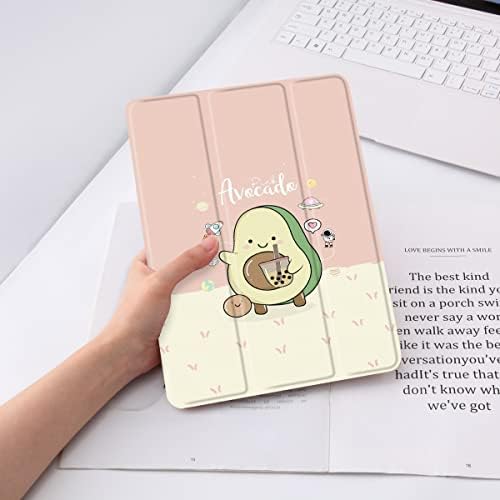 Quiusuo симпатична авокадо подлога кутија за iPad 7/8 -ми/9 -та генерација, заштитно тело со целосна тело со држач за молив, јасно