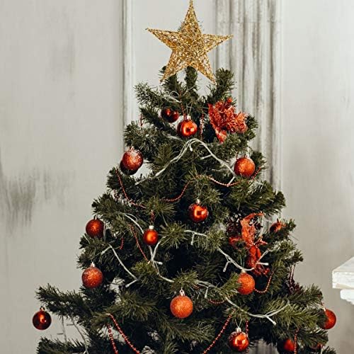 15 см starвездено дрво Топер 5 зашилен сјај за сјај Сјаен украс за новогодишна елка за домашна забава