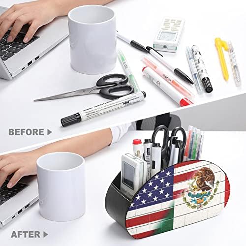 Американски мексико знаме граничен wallид PU кожа ТВ далечински управувач за далечински управувач канцеларија за складирање на кутија
