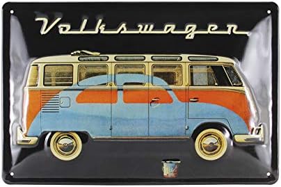 Бриса VW Колекција - Фолксваген Ретро Метал Знак Со VW Самба Автобус Т1 Кампер Ван &засилувач; Буба Бубачки Гроздобер Дизајн, СТАВКА