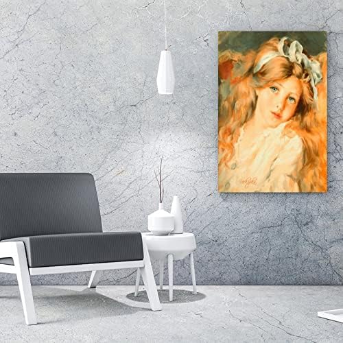 Постери романтизам wallидна уметност русокоса девојка портрет сликарство гроздобер деца постер платно отпечатоци за дневна соба спална соба