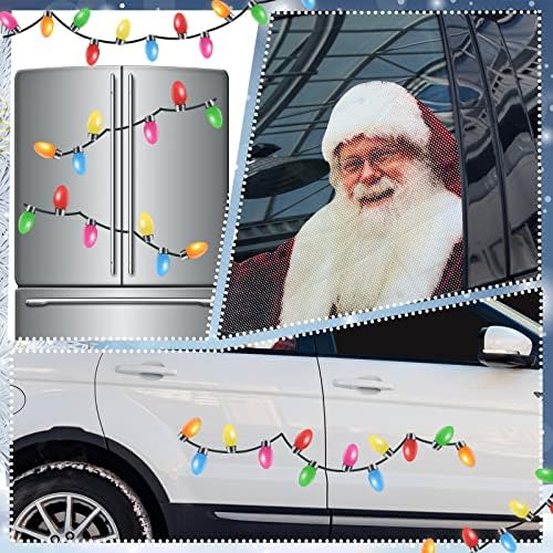 44 Парчиња 3д Налепници ЗА Задно Стакло На Автомобилот На Дедо Мраз И Комплет За Празнични Светлосни Магнети Рефлектирачки Украси За Божиќни